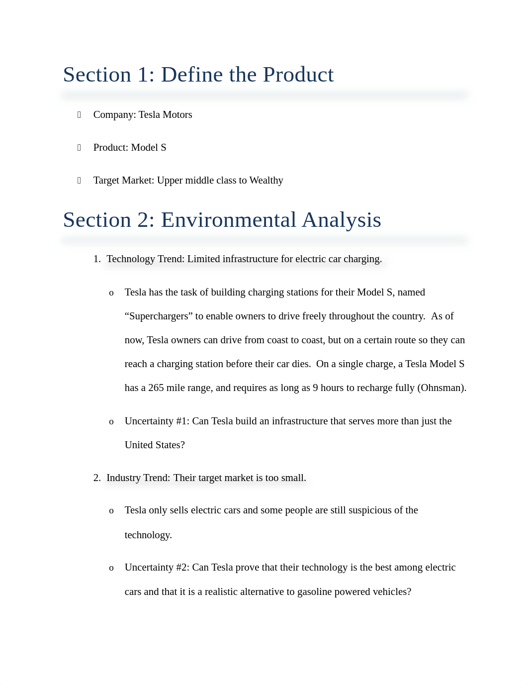 Environmental and Impact Analysis of Tesla Motors_dtuu89u282m_page1