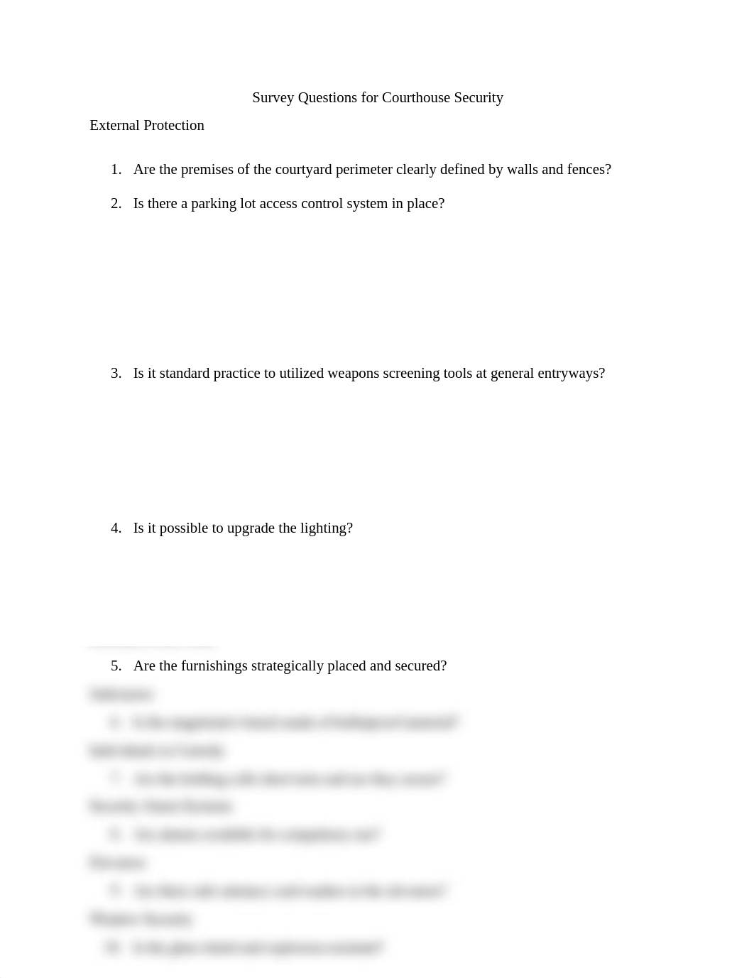 Unit III 10 Questions for Courthouse Security Survey.docx_dtv82qn6tfv_page1