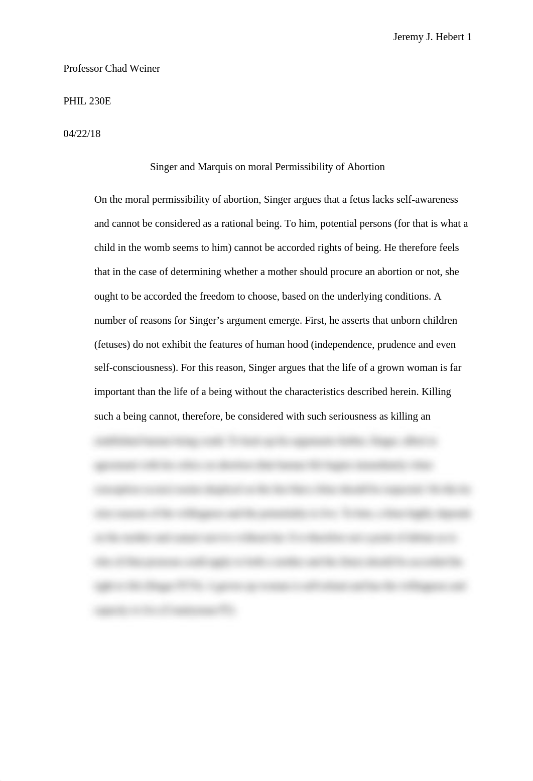 Singer and Marquis on moral Permissibility of Abortion.docx_dtvf3u7o0hx_page1