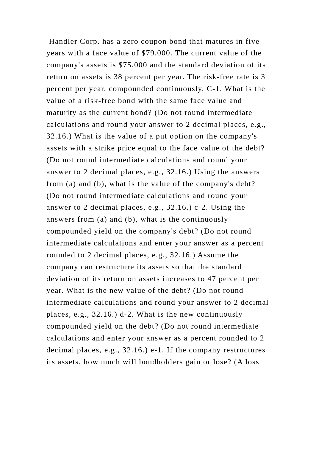 Handler Corp. has a zero coupon bond that matures in five years with .docx_dtvs4fqiwer_page2