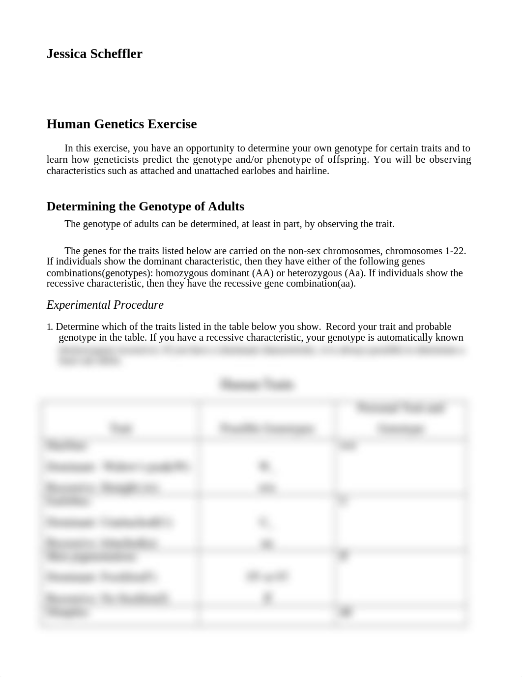 Human Genetics Exercise jessica scheffler_dtw7v7ec4sl_page1