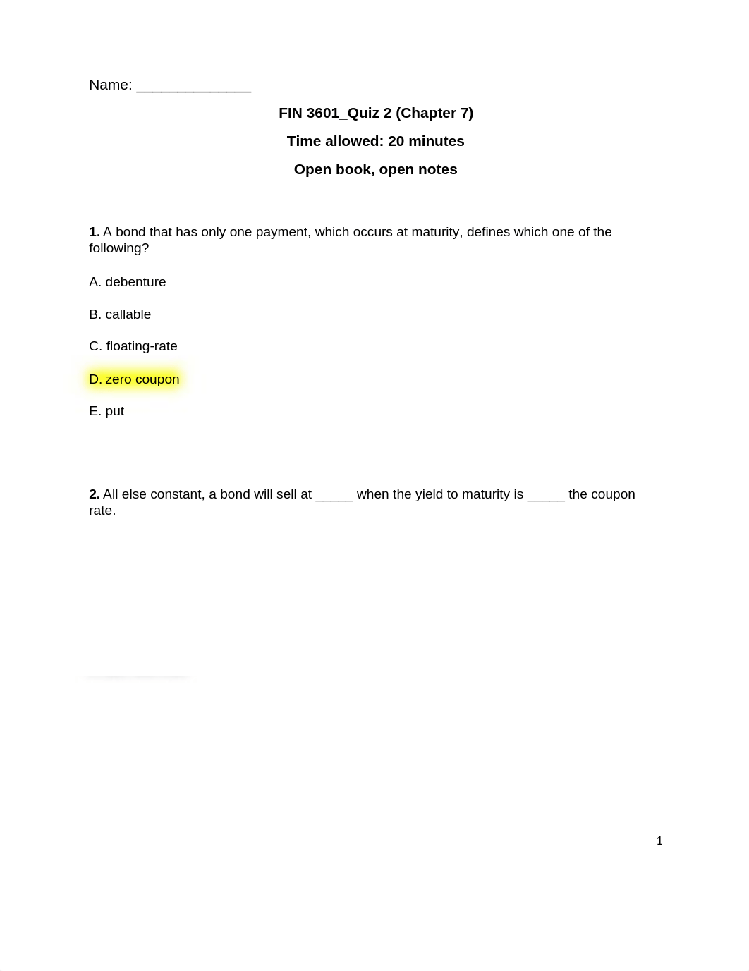 Answer_FIN 3601_Quiz 2 (Spring 2019, Chapter 7).docx_dtxw9jatih5_page1