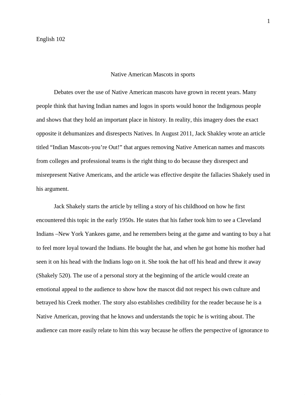 Argument Analysis Jack Shakley Native American Mascots.docx_dtyaeqvvcln_page1