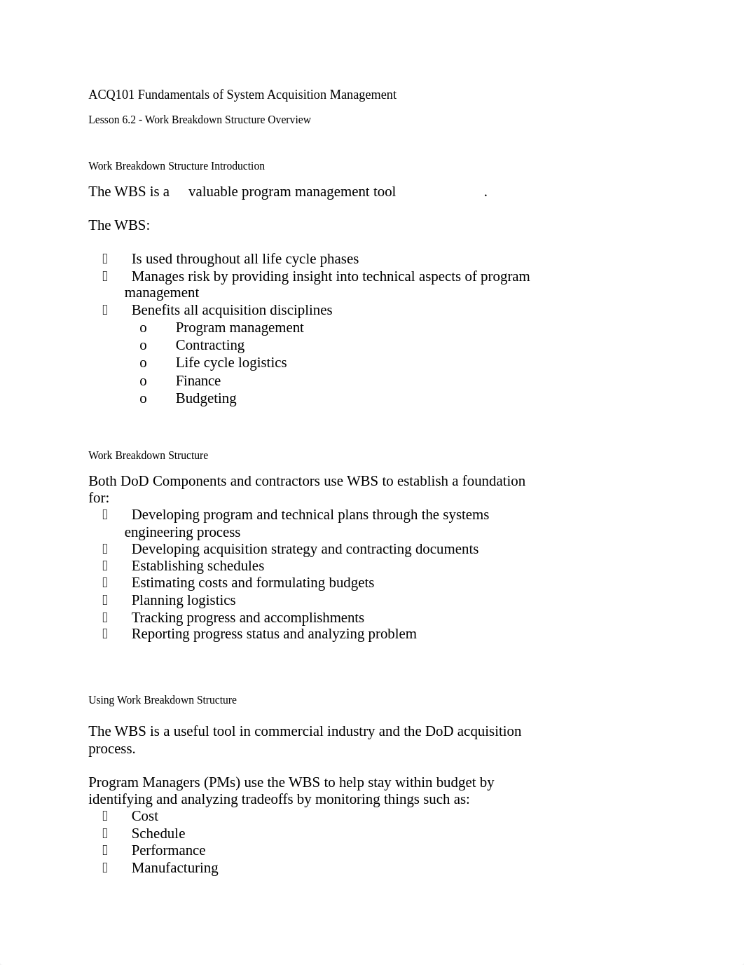 ACQ101 Fundamentals of System Acquisition Management Moduel 6.docx_dtz6e1s16i4_page1