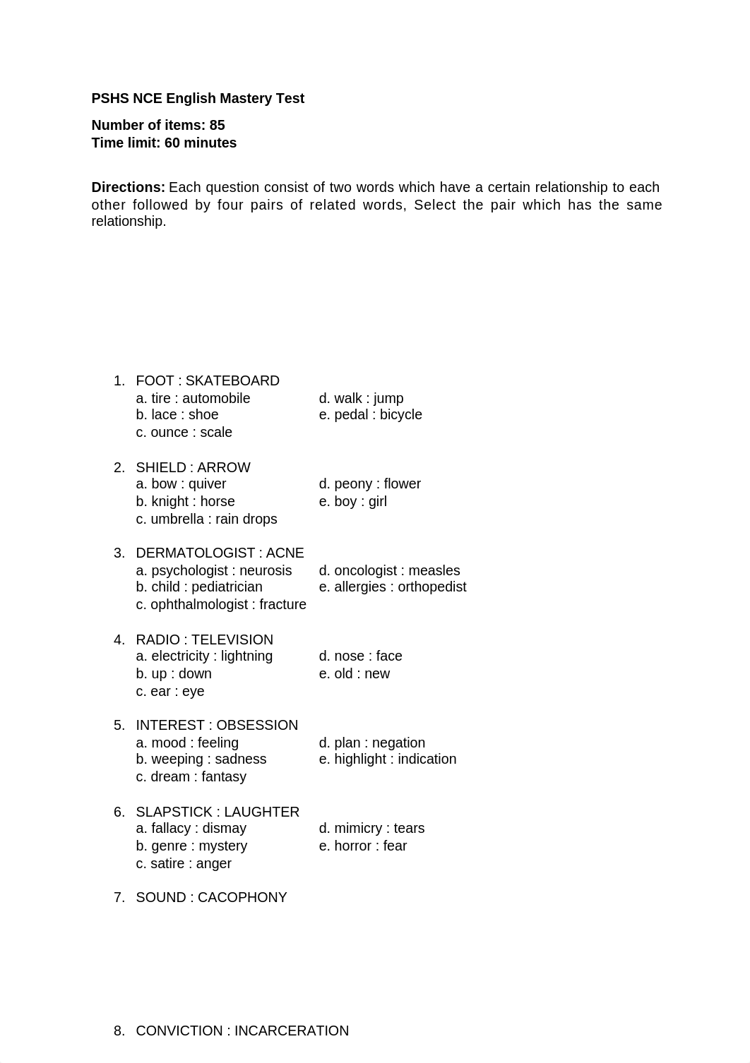 PSHS NCE English Mastery Test.docx_dtzxkyljh4l_page1