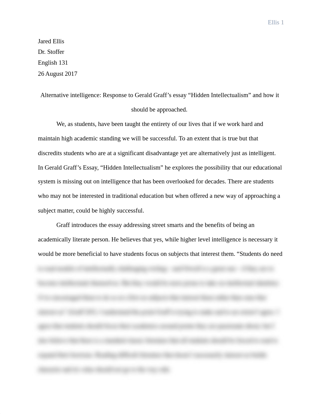 Alternative intelligence_Response to Gerald Graff's essay Hidden Intellectualism.docx_du0da8ju740_page1