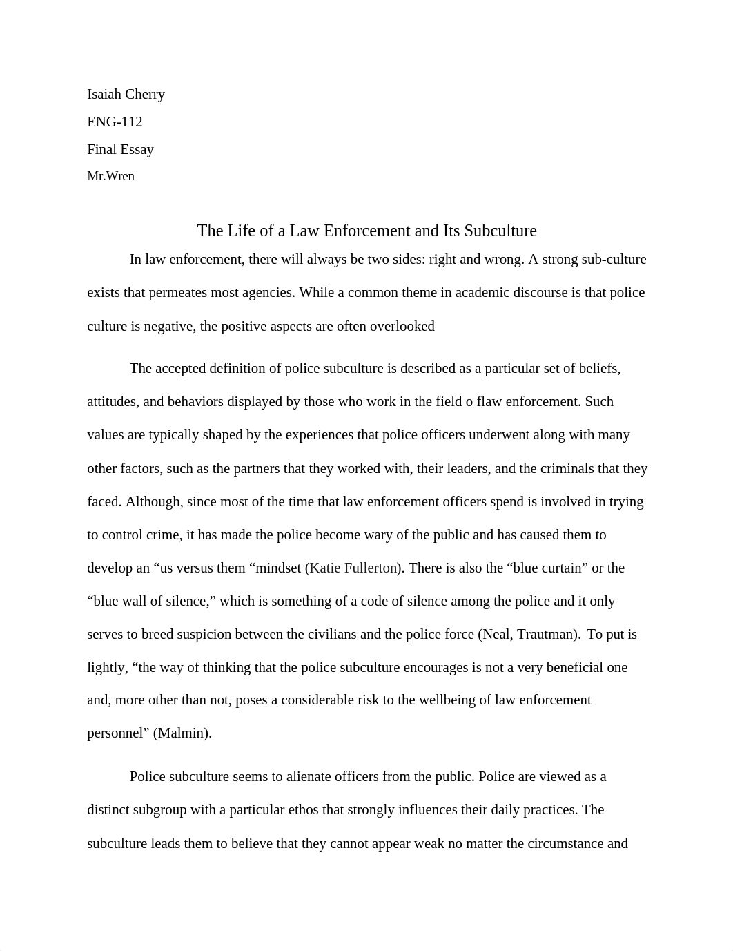 The Life Of a law Enforcement and its Subculture.docx_du0f4a6y8n4_page1