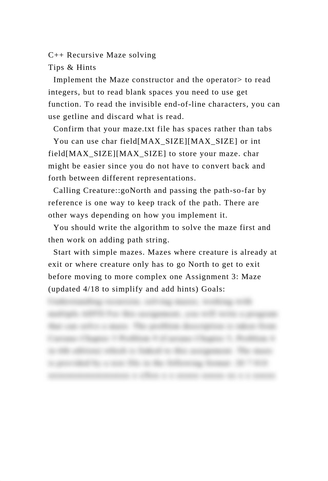 C++ Recursive Maze solvingTips & Hints  Implement the Maze const.docx_du0gzdcmu7a_page2