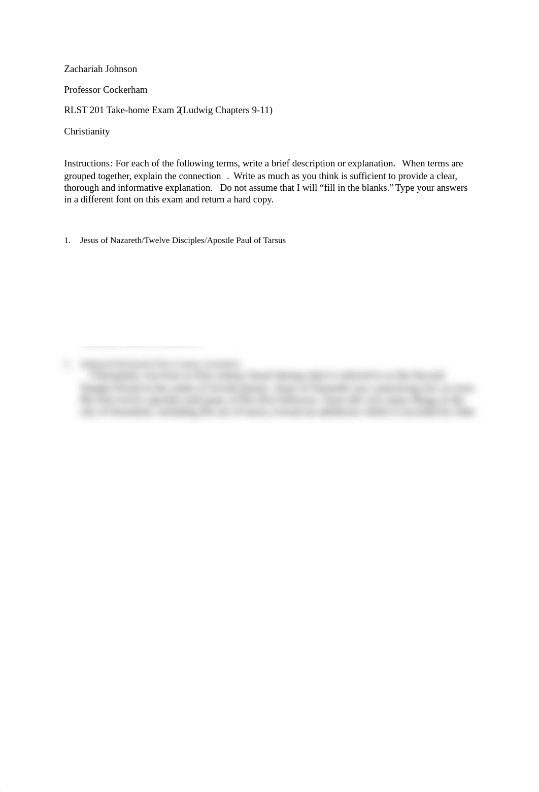 RLST 201 Take-home Exam 2 Christianity(1) (1).docx_du0hp5fvcvn_page1