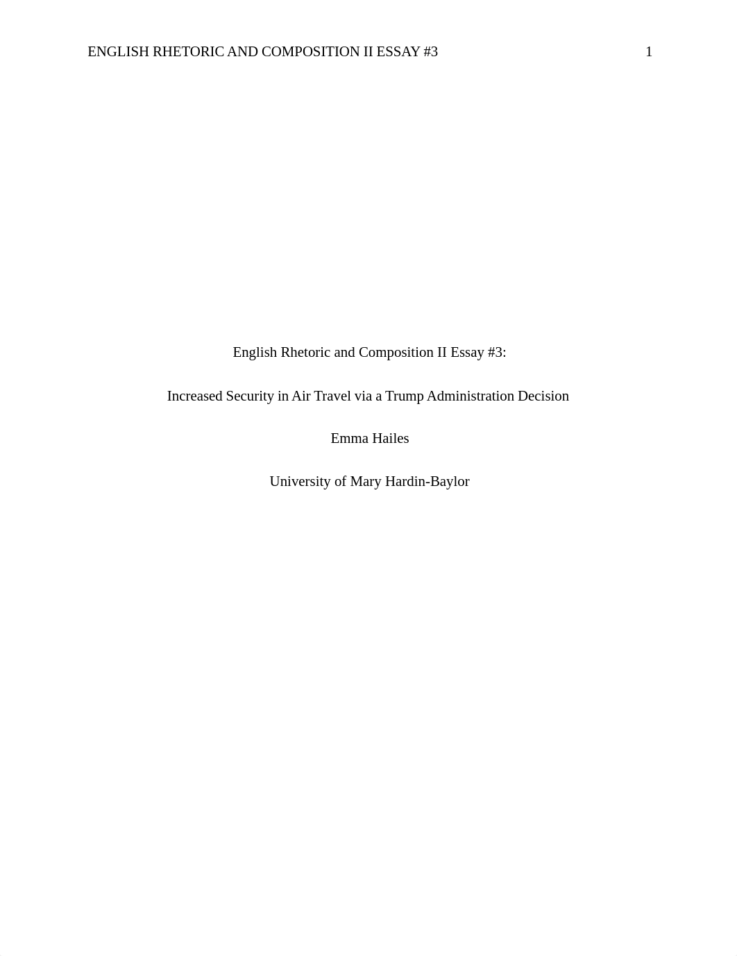 English Rhetoric and Composition II Essay 3 - Airline Security Policies.docx_du0xpcqjwq8_page1