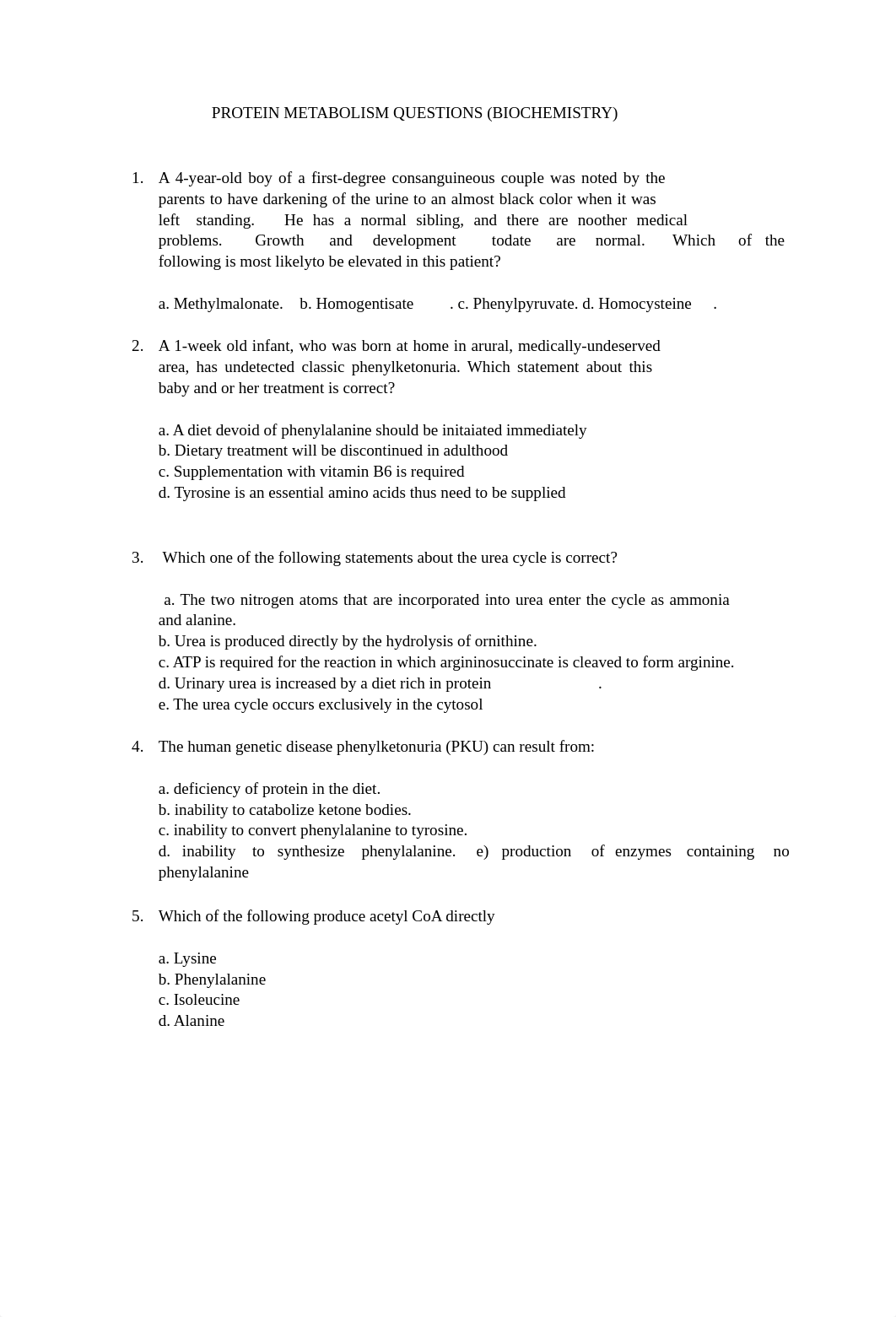 PROTEIN METABOLISM QUESTIONS W_ ANSWERS (BIOCHEMISTRY) (BIO 024).pdf_du10b9c4bxs_page1