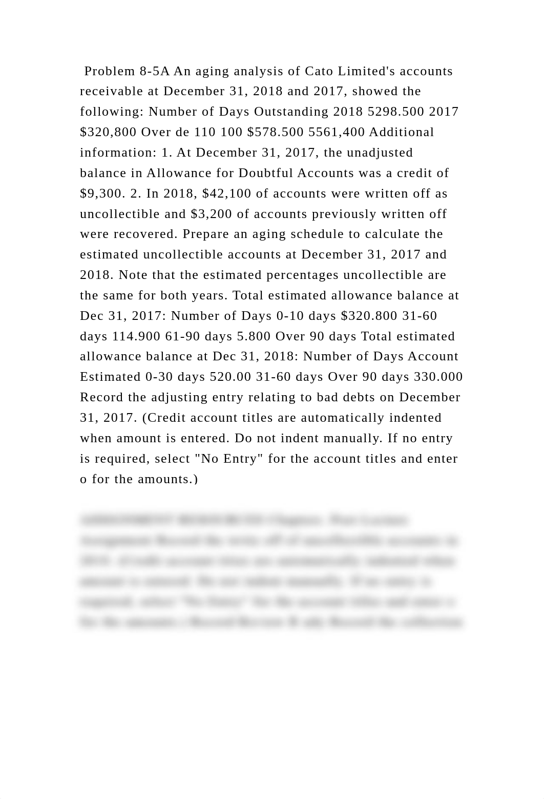 Problem 8-5A An aging analysis of Cato Limiteds accounts receivable .docx_du146fsnr83_page2