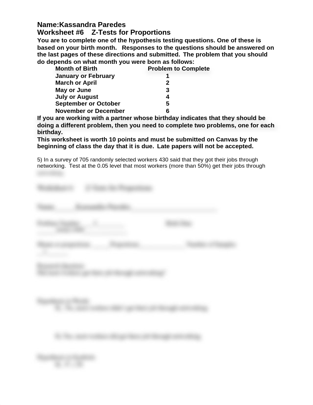 Worksheet 6 Z Tests for Proportions -Kassandra Paredes.docx_du1skbd0etu_page1