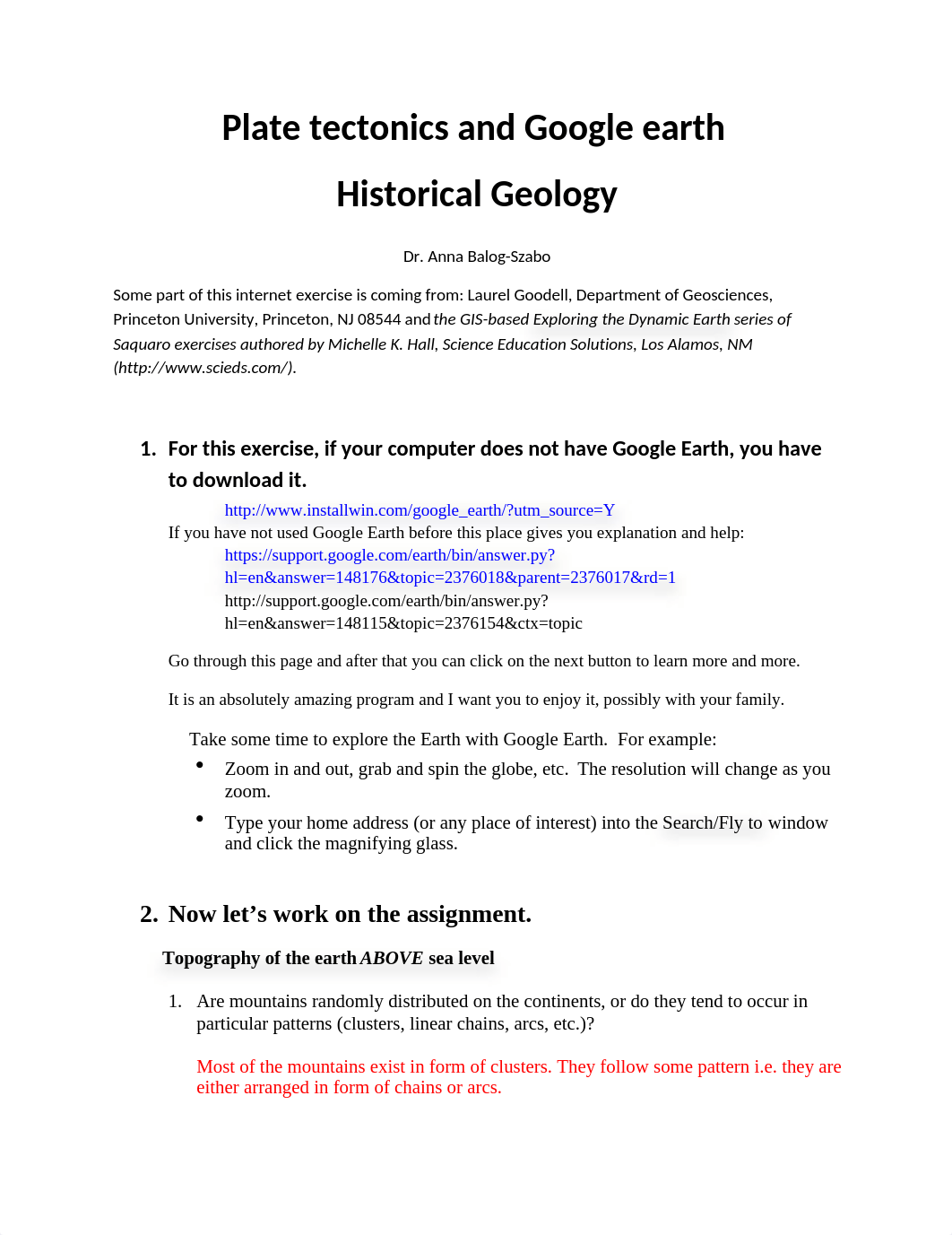 Plate tectonics and Google earth, Historical Geology (1).docx_du1wvexcgfi_page1