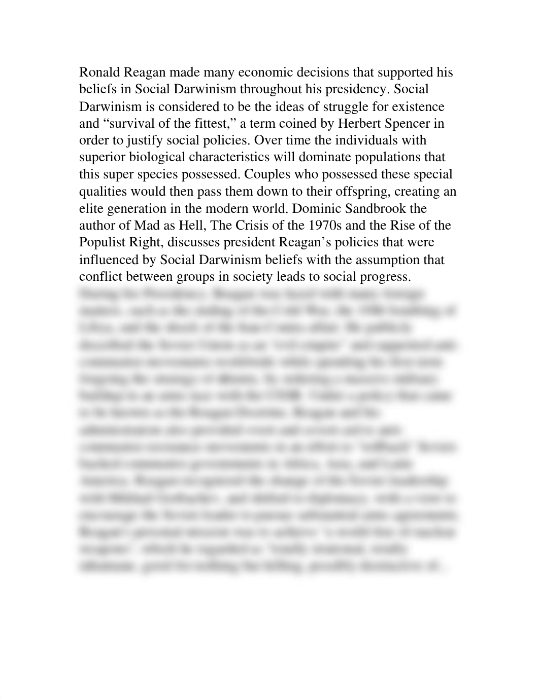 Ronald Reagan made many economic decisions that supported his beliefs in Social Darwinism throughout_du28s59dp3s_page1