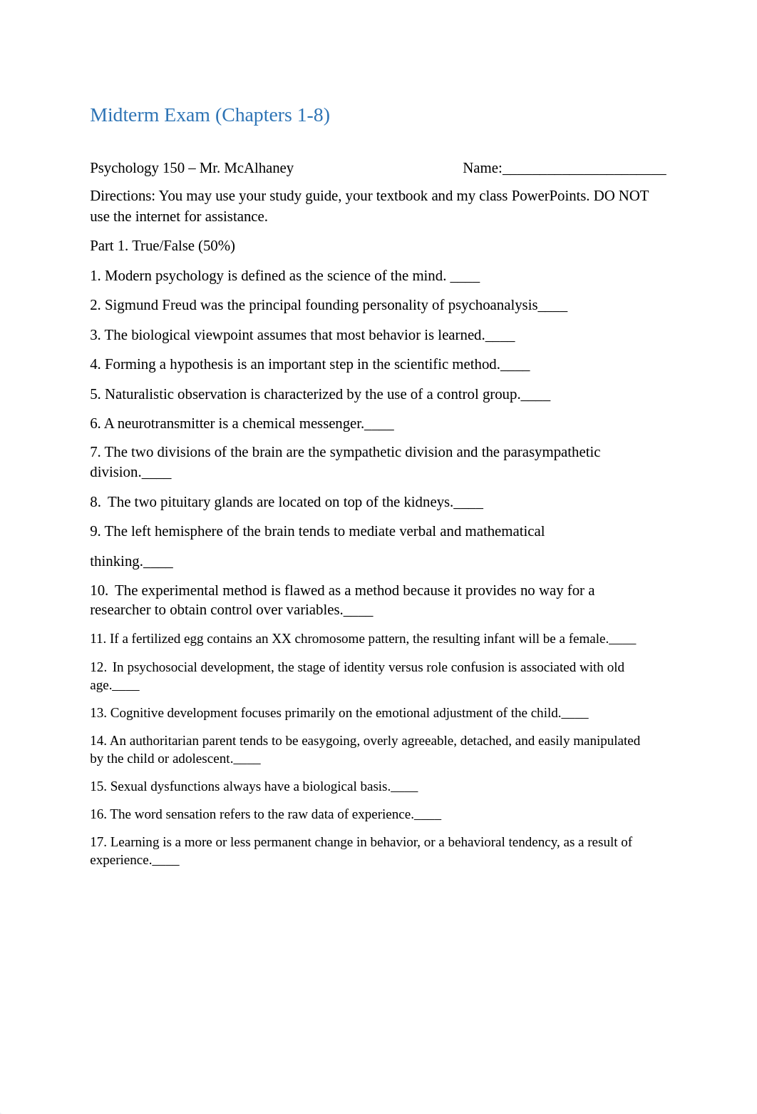 Psychology 150 Midterm Exam.docx_du2kc8uvid9_page1