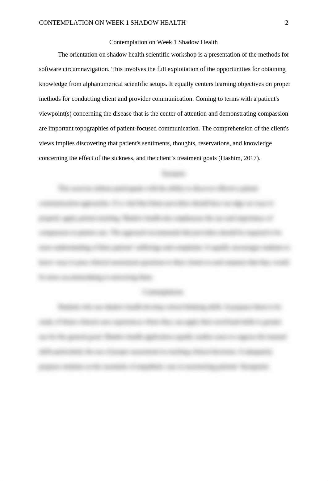 NURS 612 Shadow Health Assignment 1.1 Contemplation on Week 1 Shadow Health.docx_du2zmljb2xd_page2