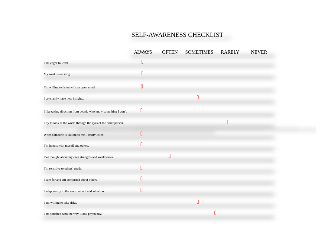 Self Assessment Checklist_du3365xl18z_page1