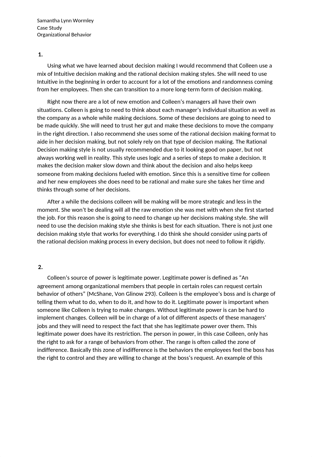 Integrated Case Study Analysis by Samantha Wormley_du3688d7gth_page1