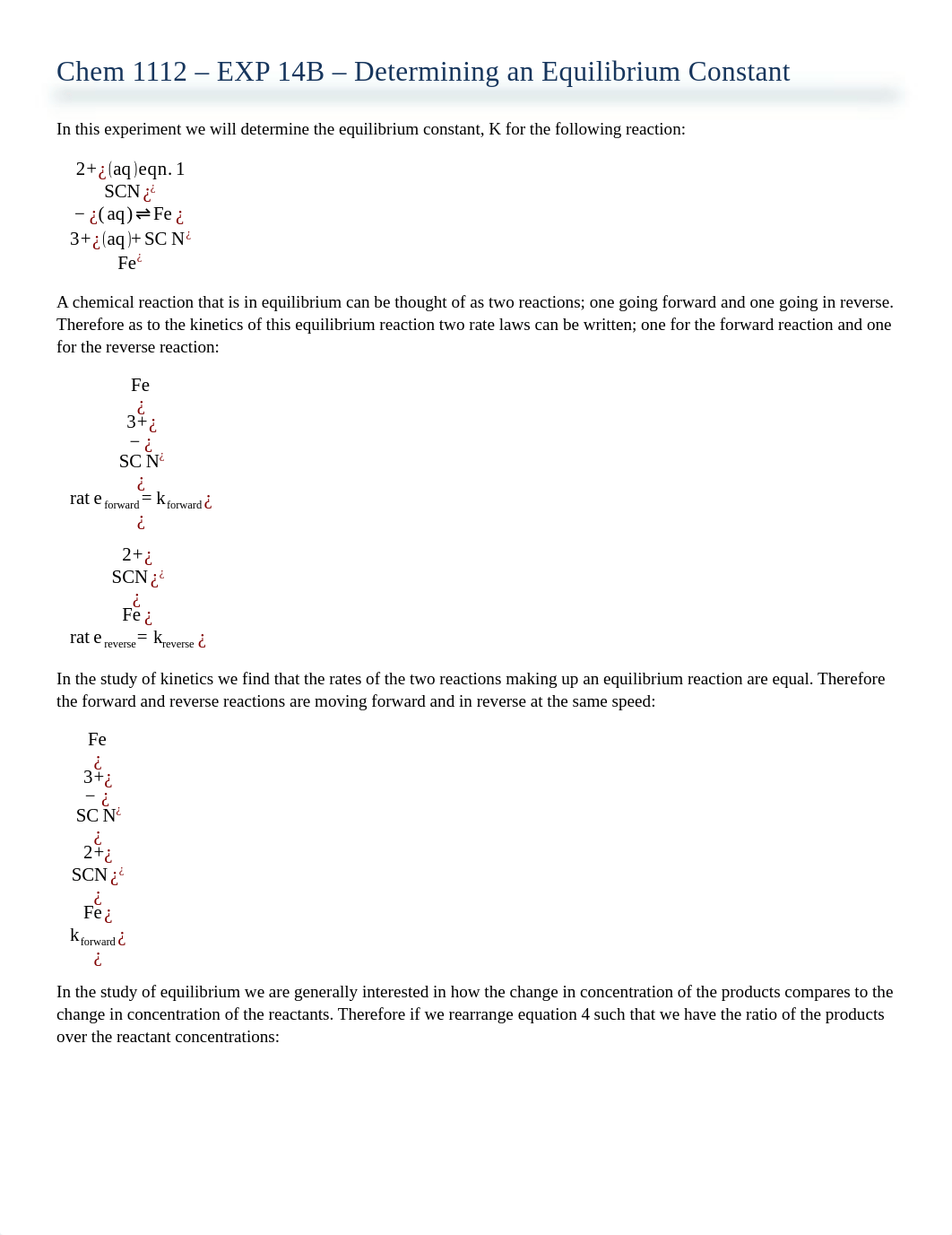 Chem 1112 - HELP WITH EXP 14B - Determining an Equilibrium Constant-1.docx_du38qivhtcw_page1