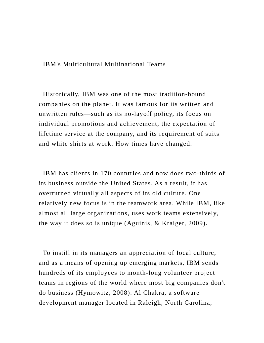 IBMs Multicultural Multinational Teams   Historically, IBM.docx_du3j9jeartx_page1