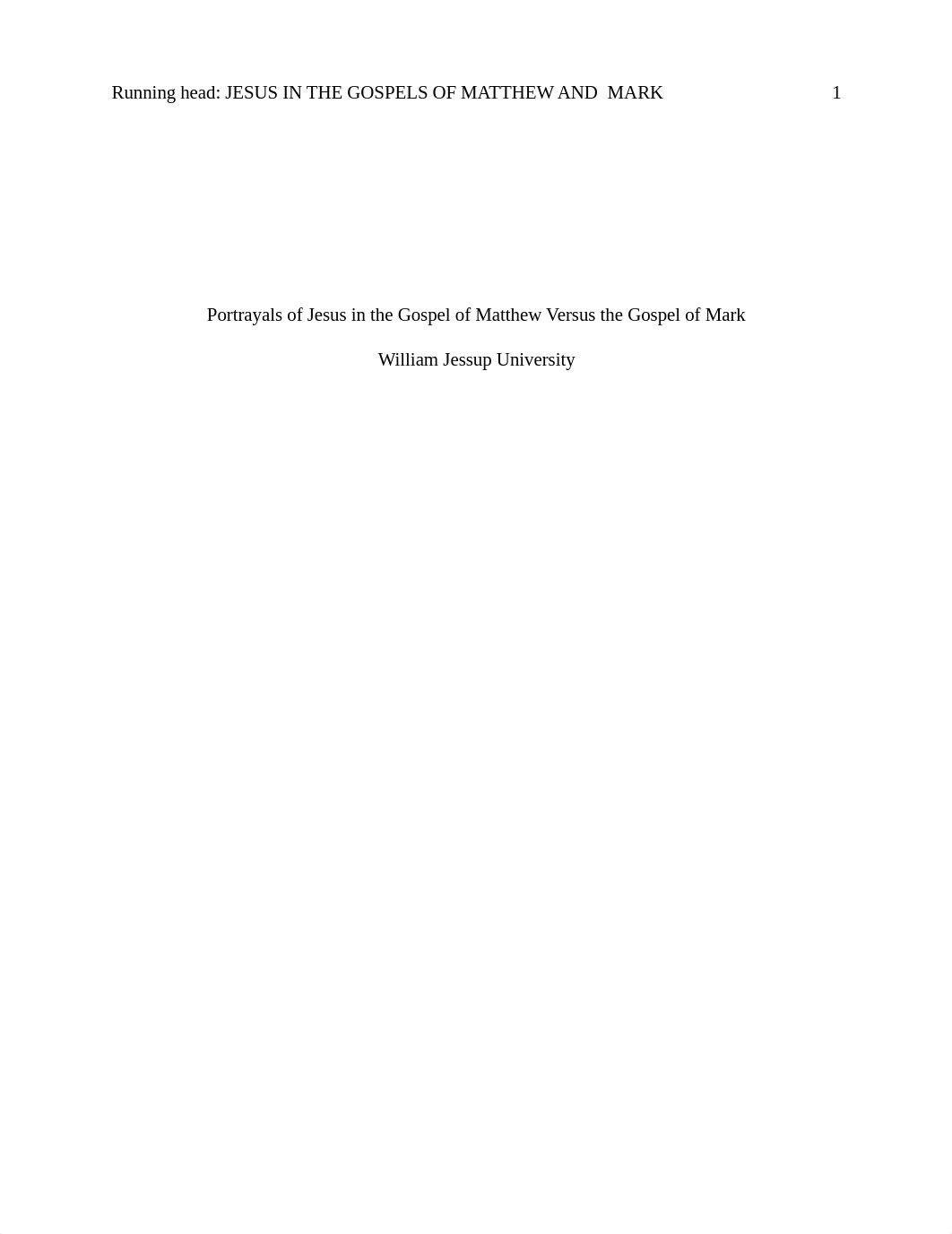 Portrayals of Jesus in the Gospel of Matthew Versus the Gospel of Mark (1).pdf_du3jd52zws8_page1