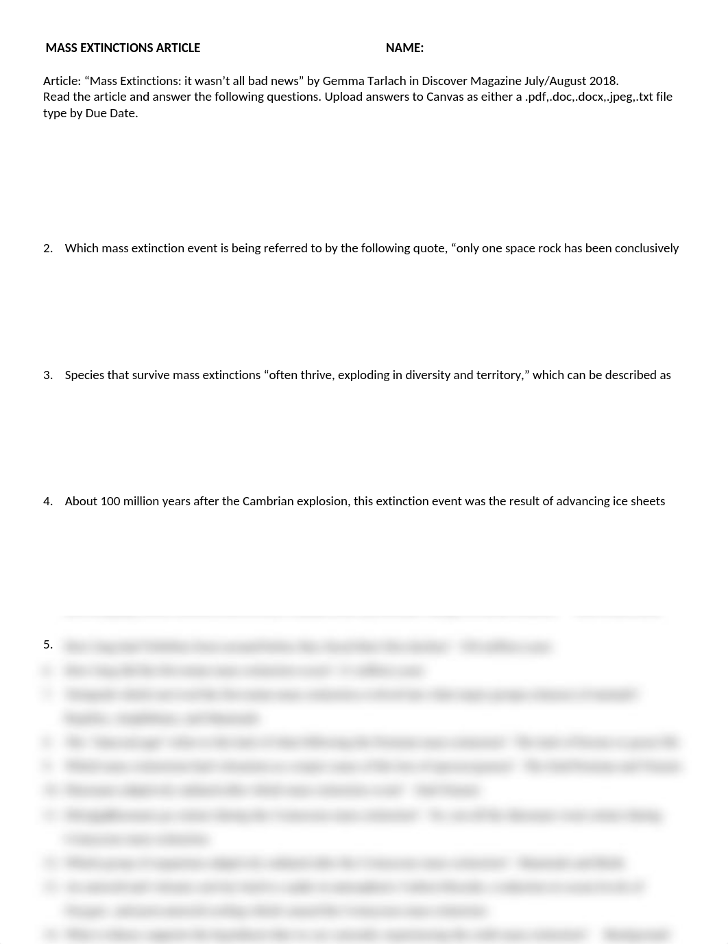 Mass Extinction Assignment (Answer).docx_du47m778qy4_page1