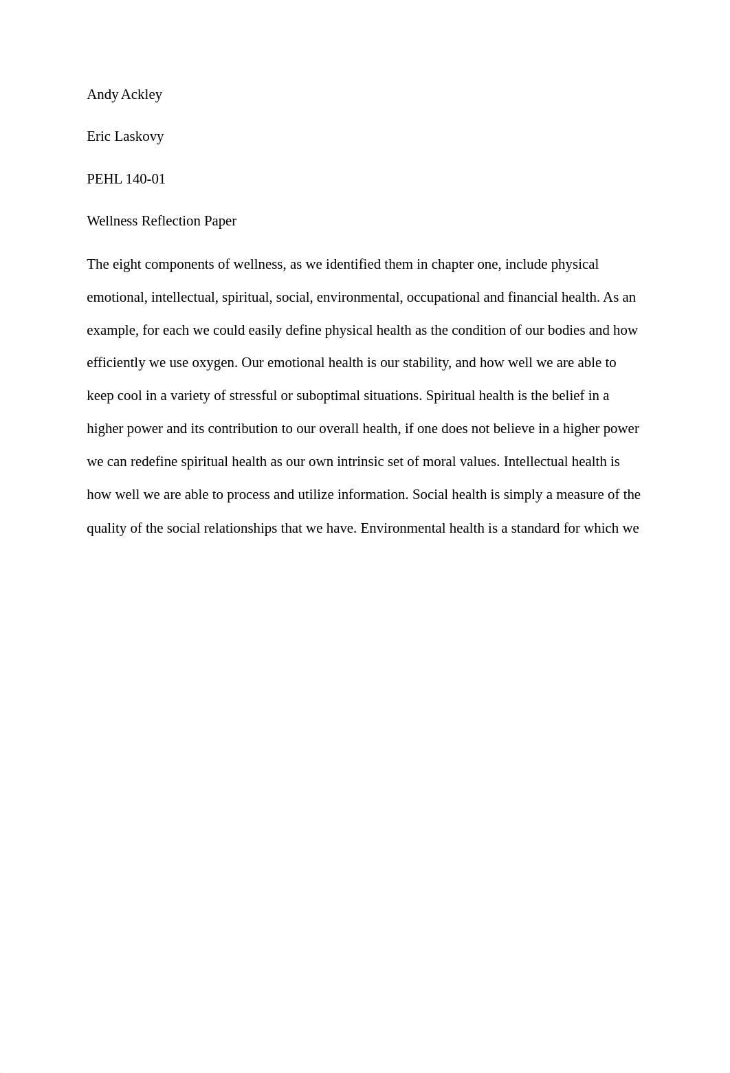 PEHL 140-01 Wellness Reflection Paper.docx_du4k5dob0mg_page1