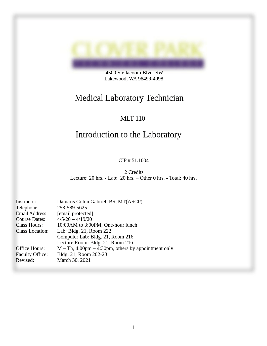 MLT 110 Introduction to the Lab Syllabus Rev 2021 (1).doc_du4sp80gb41_page1