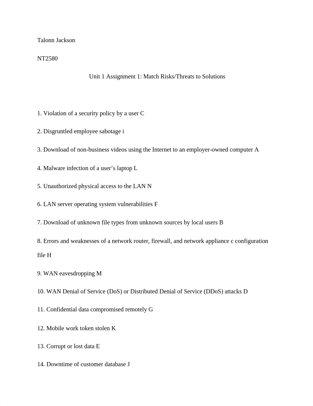 nt2580 unit 1 assignment 1 match risks threats to solutions_du4udc5py4j_page1