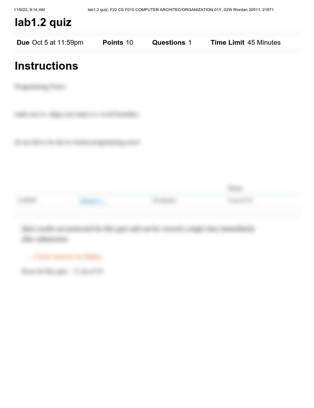 lab1.2 quiz_ F22 CS F010 COMPUTER ARCHITEC_ORGANIZATION 01Y, 02W Riordan 20511, 21871.pdf_du5f8j18inh_page1