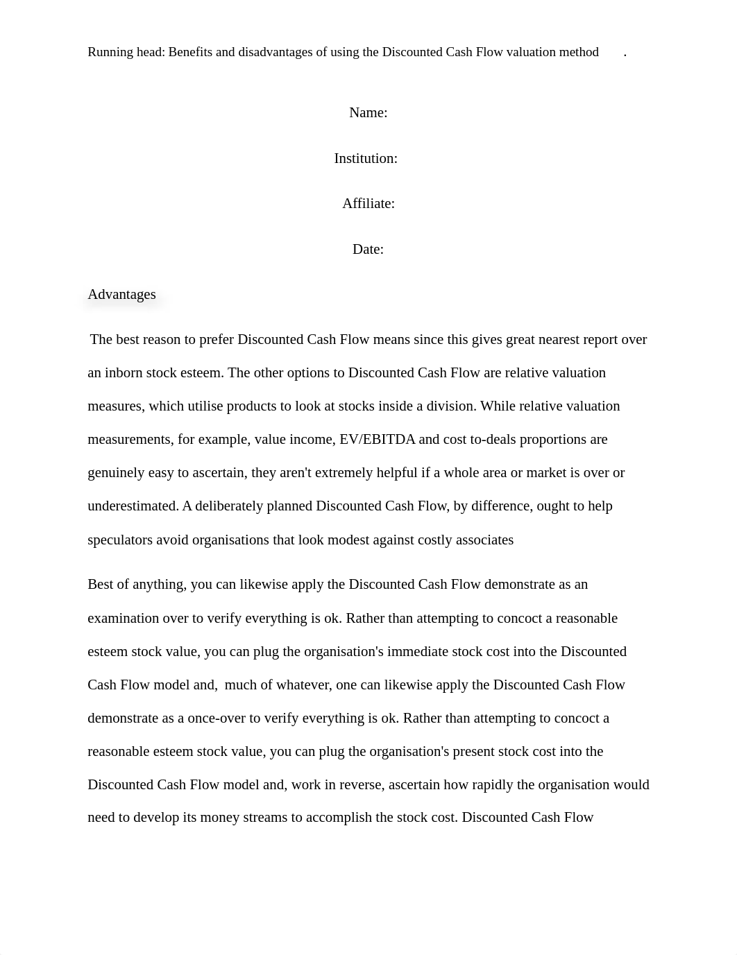 Benefits and disadvantages of Discounted Cash Flow SOL._du5i1i5kdzr_page1