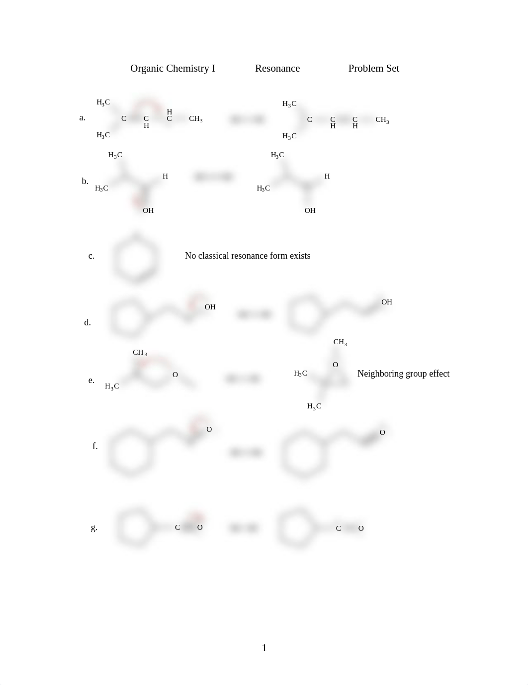 Organic Chemistry I Resonance Problem Set Answer Key_du5qbhzr0z3_page1