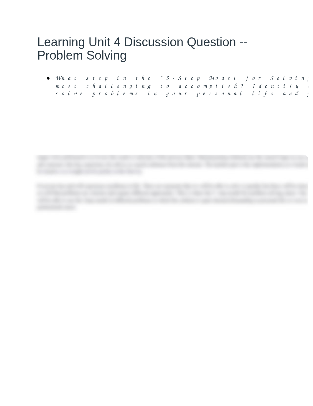 Learning Unit 4 Discussion Question -- Problem Solving.docx_du5s6u05y6i_page1