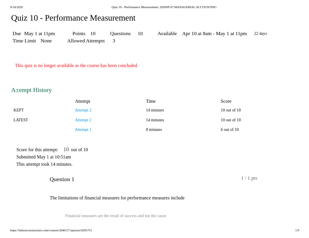 Quiz 10 - Performance Measurement_ 2020SP-07_MANAGERIAL ACCOUNTING.pdf_du616vsiqob_page1