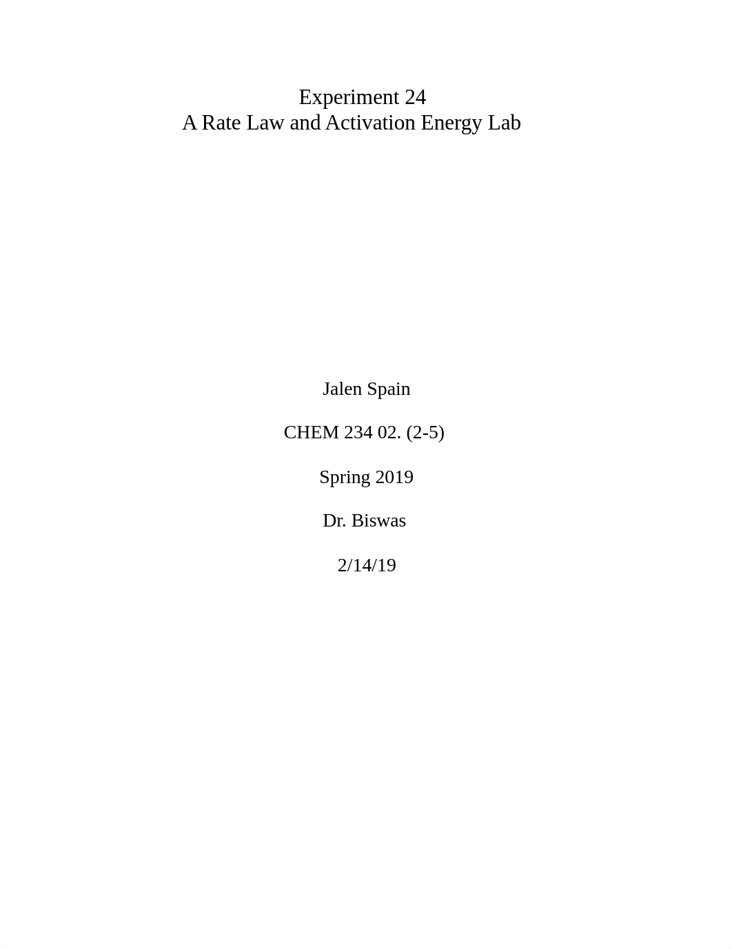 A Rate Law and Activation Energy Lab chem 232.docx_du6y5ltdxs6_page1