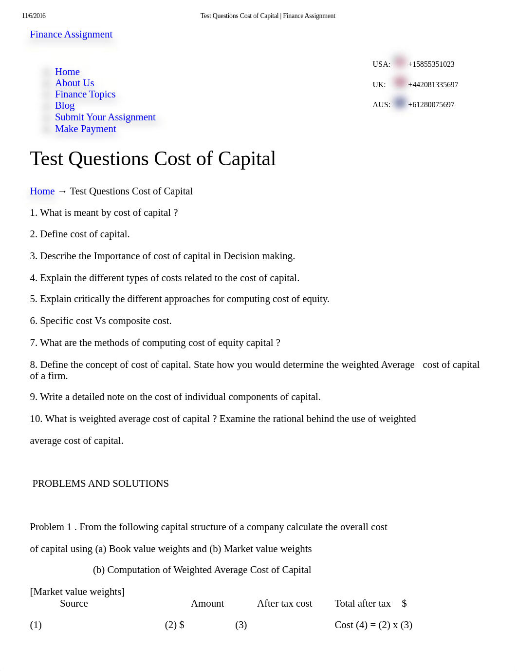 Test Questions Cost of Capital _ Finance Assignment_du74uulz6eo_page1