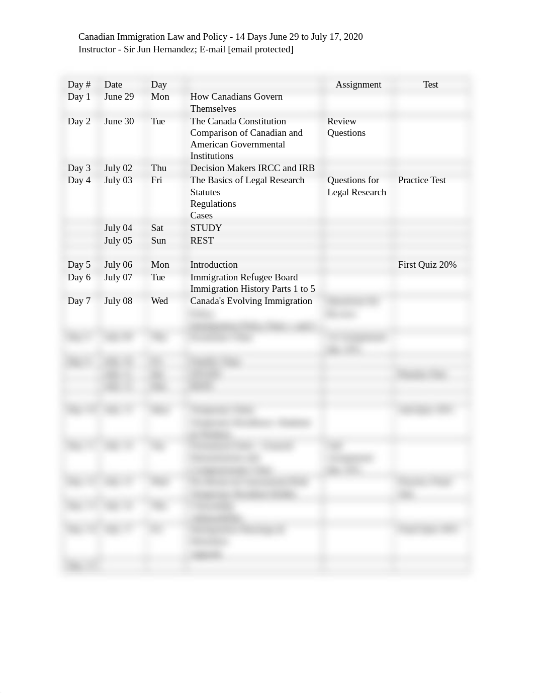 Canadian Immigration Law and Policy Schedule June 29 to July 17.doc_du7esa6smfx_page1