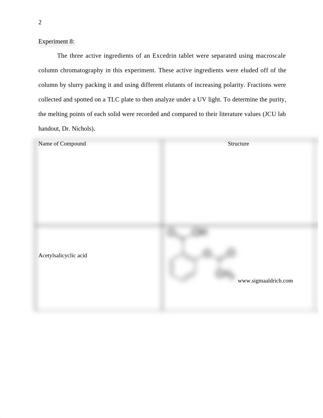 Exp 7 and 8 ochem: separation of Asprin and Excederin_du7x2ikyja6_page2