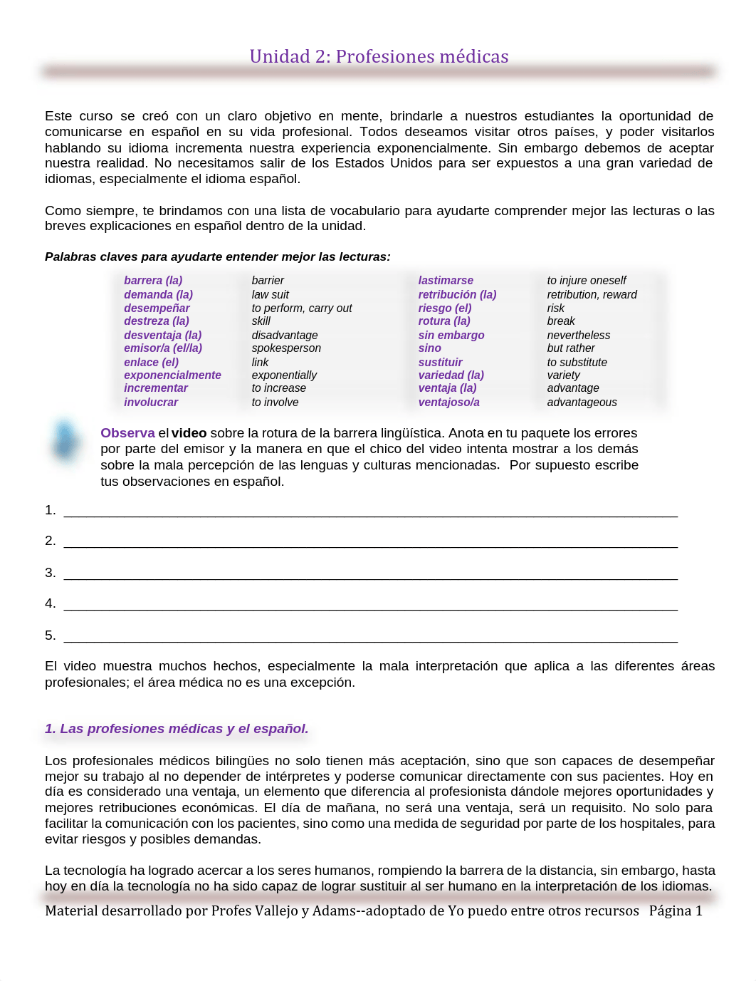 Unidad 2 Expressing emotions & medical situations.pdf_du7zrwyqyq5_page1