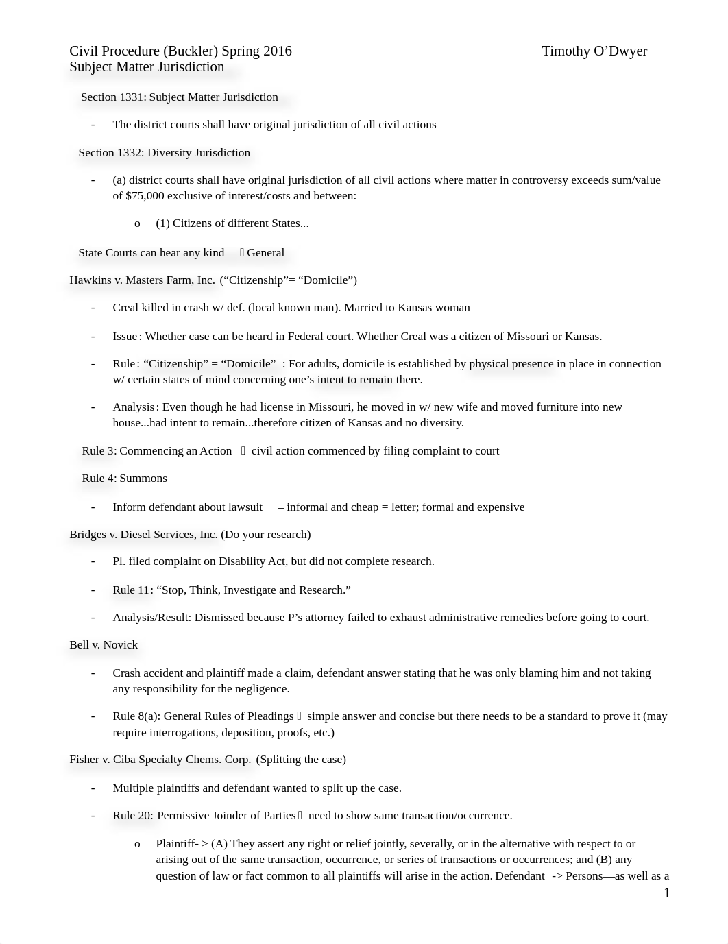 Civil Procedure Outline - Midterm_du8nai303gi_page1