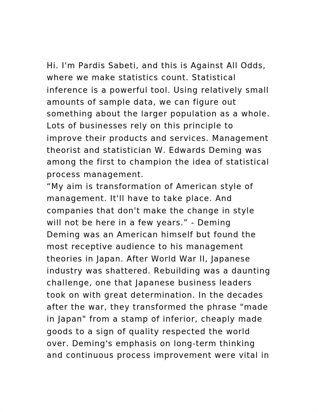 Hi. Im Pardis Sabeti, and this is Against All Odds, where we make.docx_du8uqicq56f_page2