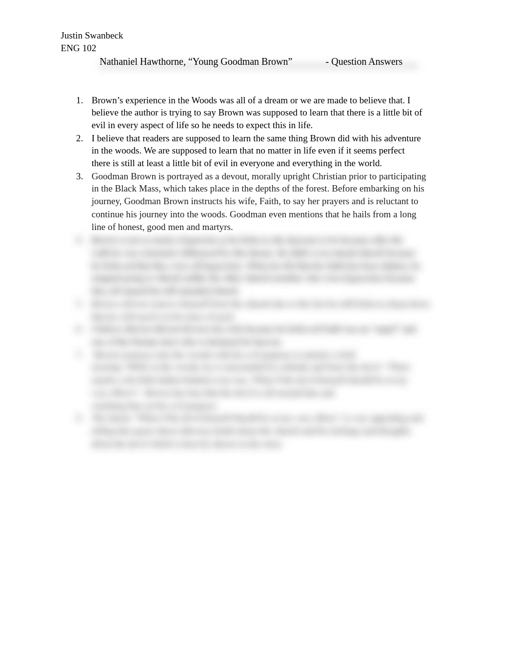 Nathaniel Hawthorne, "Young Goodman Brown" - Question Answers.pdf_du938tjthus_page1