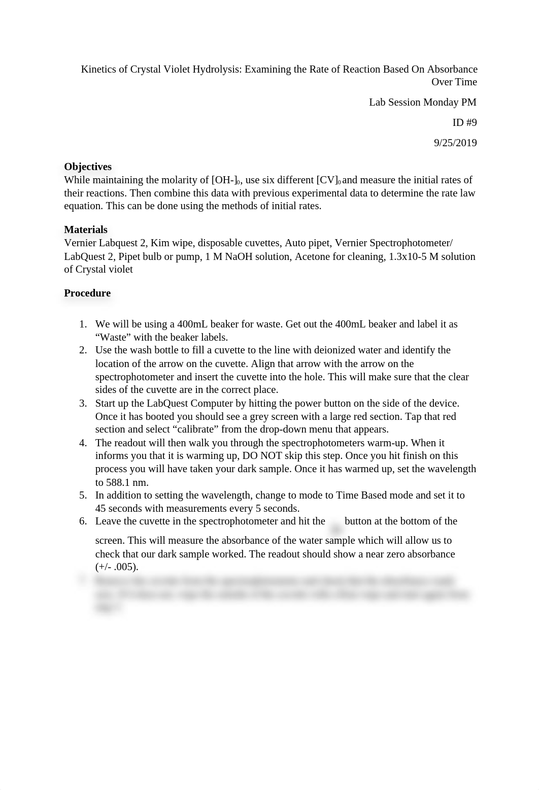 Kinetics of Crystal Violet Lab Report.docx_dua5mbbm2jz_page1