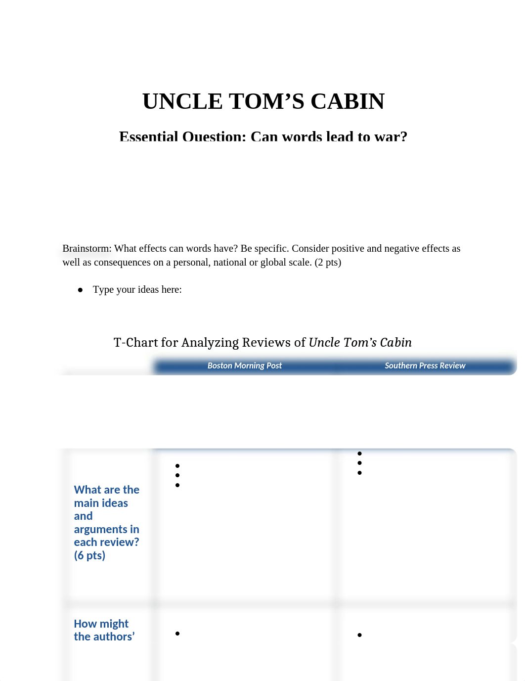 Elias_ODonnell_-_Grade_11_-_Uncle_Toms_Cabin_-_T-Chart_and_Questions__duap6lr3u9z_page1