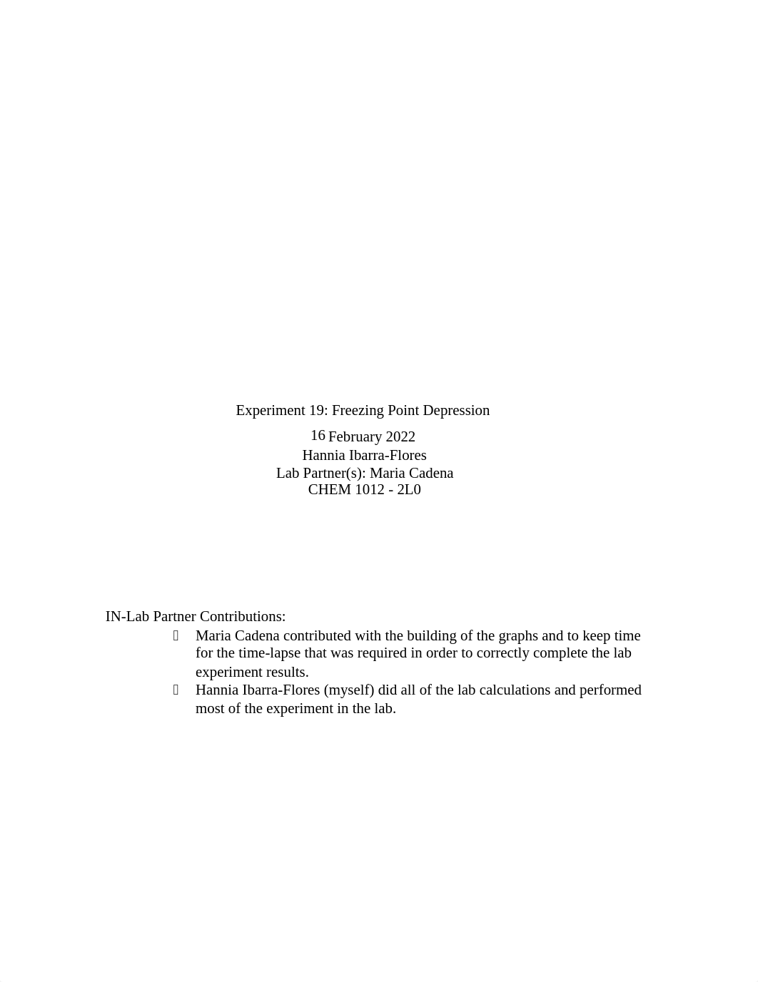 Lab Report Experiment 19- Freezing Point Depression.docx_dub5ljr7etr_page1