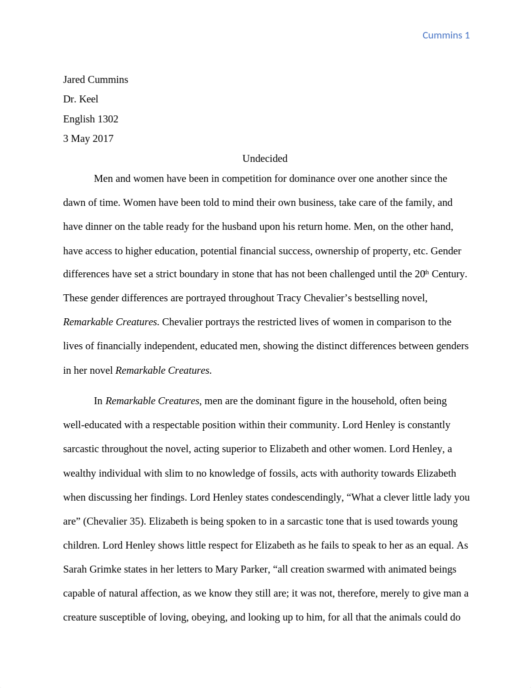 Remarkable Creatures essay.docx_dubwuetimp8_page1