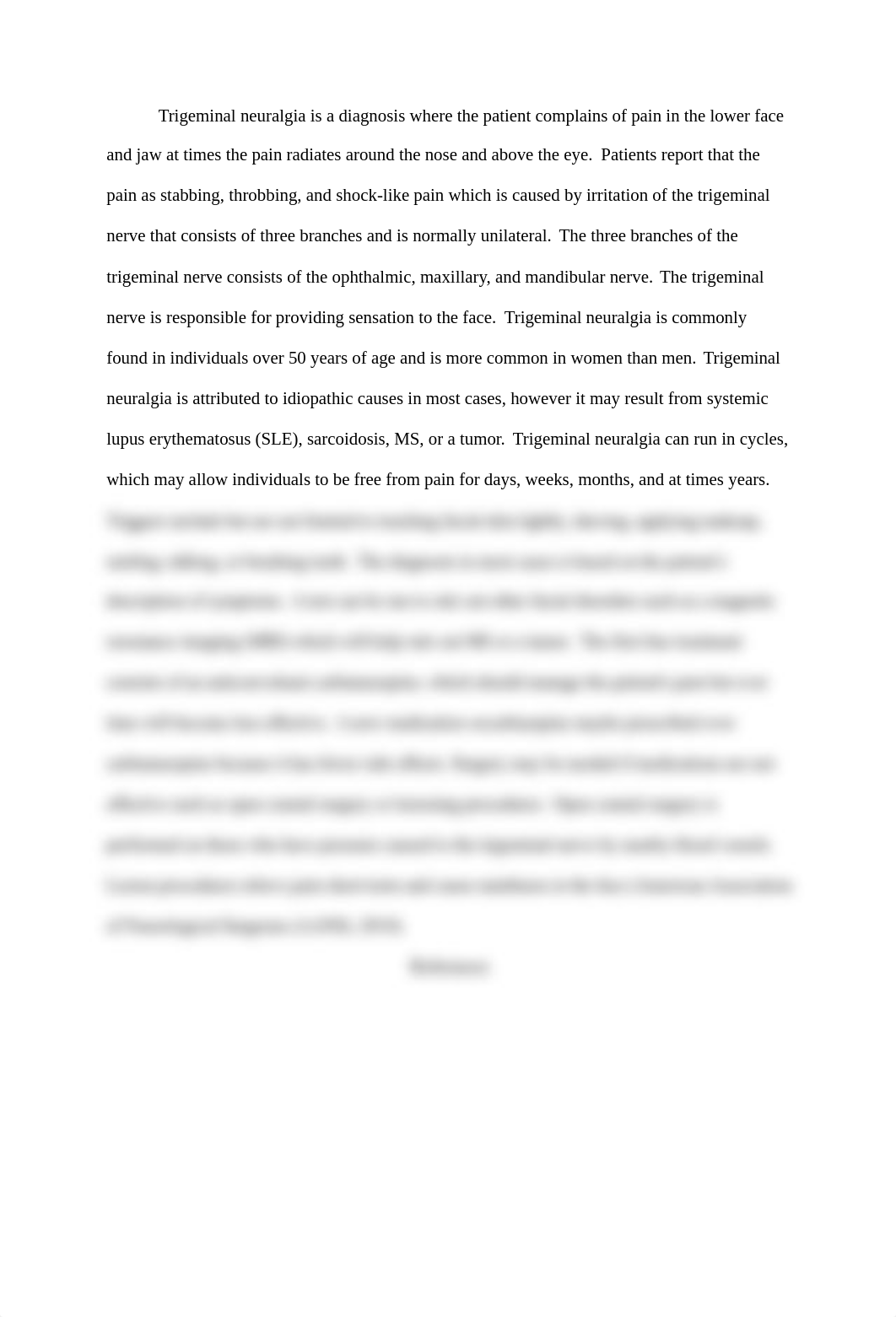 Trigeminal neuralgia is a diagnosis where the patient complains of pain in the lower face[7128].docx_dubwxb7ve2b_page1