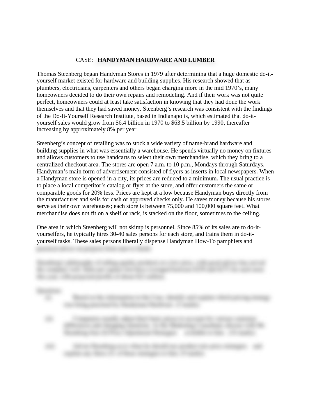 CASE - HANDYMAN HARDWARE & LUMBER -Pricing Strategies.docx_duck7fu7w9q_page1