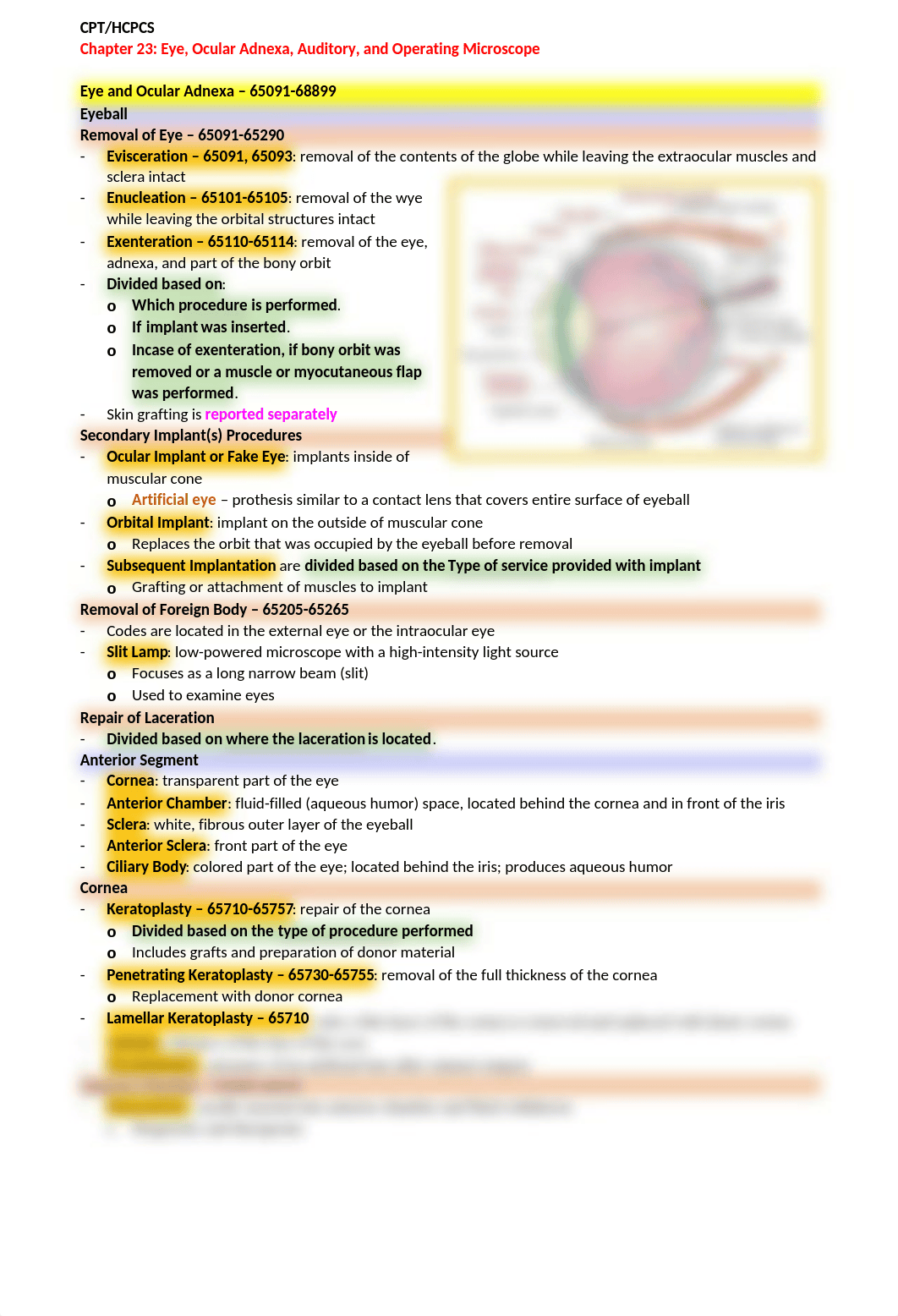 CPT-HCPCS Chapter 23 Notes - Eye, Ocular Adnexa, Auditory, and Operating Microscope.docx_dud1kpocyvb_page1